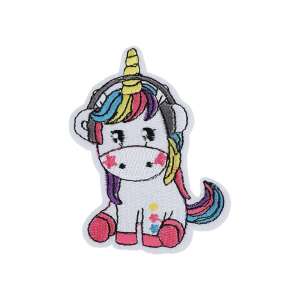 Kyrra Egyszarvú Fejhallgatóval Vasalható Tapasz - Vasalható matrica