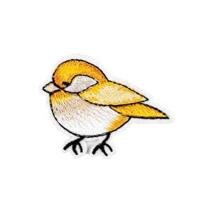 Yellow bird iron-on patch, 45 x 60 mm, Kyrra - Iron-on patch