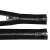 Black 60cm metal zipper with two sliders, silver teeth