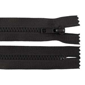 Black non-separable plastic zipper Chrysalis, 18 cm long - Art & Craft