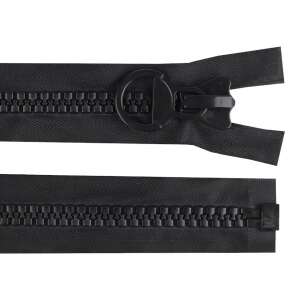 Black 90cm Chrysalis zipper, non-removable, 14.5mm teeth, 5.5cm wide - Art & Craft