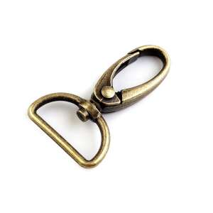 Vintage swivel metal carabiner for purse, 25 mm - Carabiner