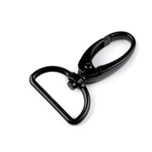 Black swivel metal carabiner for purse strap, 25 mm - Carabiner