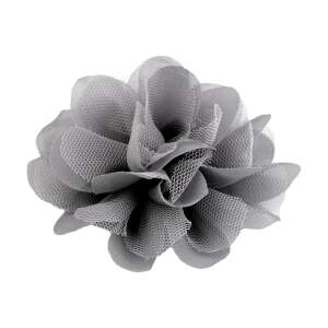 Gray fabric flower, 8 cm diameter, for decorating clothes, hats, and accessories - Artificial Plant & Flower