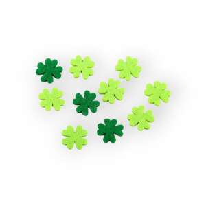 10 db zöld filc lóhere levél, 20 mm átmérőjű, varráshoz és ragasztáshoz - Filcfigura