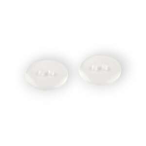 Two clear plastic buttons, 17.7mm diameter, for sewing - Art & Craft