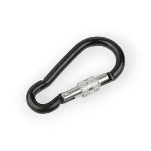 Black metal carabiner with a screw lock, 35 x 70 mm - Carabiner
