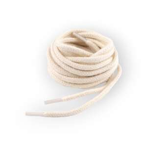 Ecru cotton shoelaces, 120 cm long, round, 4 mm diameter - Fashion & Clothing