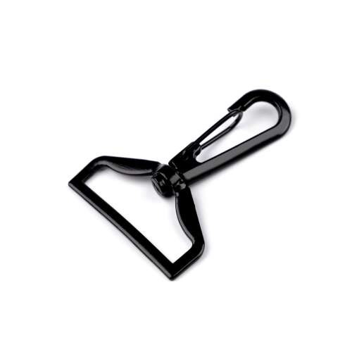Black swivel metal carabiner for purse strap, 38mm
