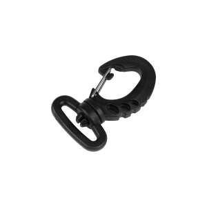 Black swivel plastic carabiner, 25mm, for bags and straps - Carabiner