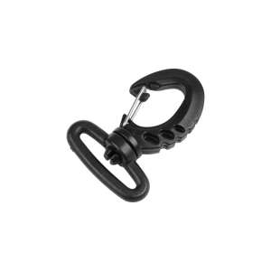 Black swivel plastic carabiner, 30mm, for bags and straps - Carabiner