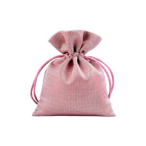 Rose gold satin gift bag with lurex, 10 x 13 cm, perfect for small gifts - Art & Craft