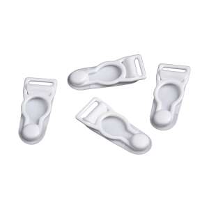 4 pack of white Chrysalis garter clips, 10 x 34 mm - Bra