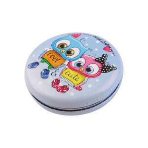 Chrysalis eco-leather wallet mirror with owl design, 7 x 2 cm, blue - Cosmetic Mirror