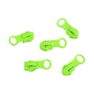 5 pack of neon green zipper sliders for 7mm waterproof coil zippers - Art & Craft