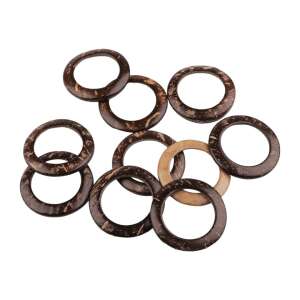Set of 10 Crisalida® natural coconut rings, 50 mm diameter, for crafting and decorating - Art & Craft