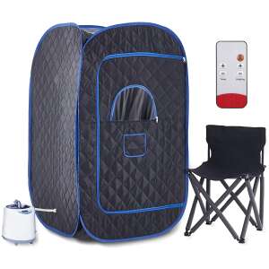 Portable Sauna, Influential Tech, for Detoxification and Weight Loss, with Remote Control, Steam Generator and Chair, Foldable Storage, Adjustable Temperature 0 - 60 Celsius degrees, 1000 W, 80