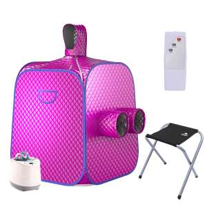 Portable Sauna, Influential Tech, for detoxification and weight loss, with remote control, steam generator and chair, foldable storage, adjustable temperature 0 - 60 Celsius degrees, 1000 W, 80