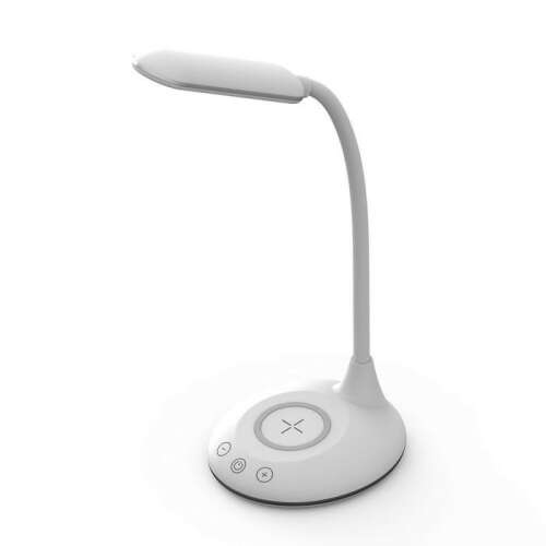 V-TAC LED table lamp with wireless charging, white