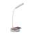 V-TAC LED table lamp with wireless charging, charging a smartphone, white