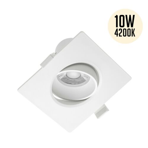 Adjustable Recessed Square LED Spot, 10W, Neutral Light, 800 lm, GTV