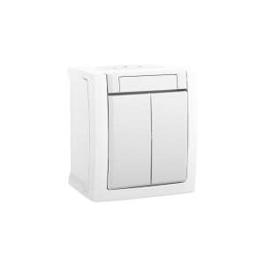 Panasonic IP54 Pacific double switch, white - Light Switch