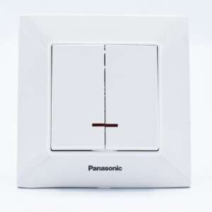 Doppelschalter mit LED 10A, IP20, Weiß, Panasonic Arkedia Slim