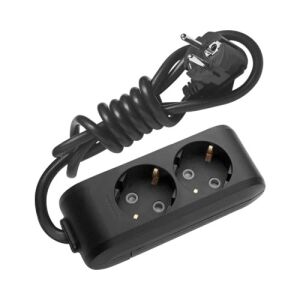 X-tendia Panasonic 2-Outlet Extension Cord, 1.5m, Black - Extension Cord