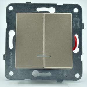 Panasonic Arkedia Slim / Karre Plus LED double switch, bronze, IP20 - Light Switch