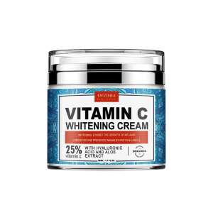 Envisha Vitamin C Whitening Cream, 50ml, with Hyaluronic Acid and Aloe Extract, Organic, for brighter and younger looking skin - Face and eye contour cream