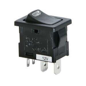 Black 12V LED illuminated rocker switch - Light Switch