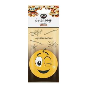 K2 Be Happy car air freshener, vanilla scented, smiley face design - K2