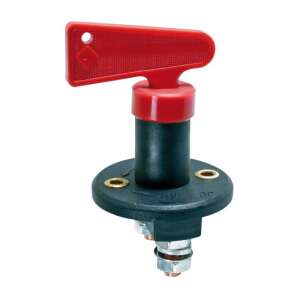 Battery Disconnect Switch, 6-12-24V, Red Handle, Black Base - Light Switch