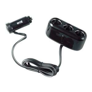 Triple cigarette lighter adapter with 200 cm cable, 12/24V, 10A max - Car electronic
