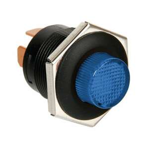 Blue LED illuminated push button switch, 12V/24V 5A, for automotive and industrial applications - Light Switch