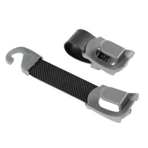 Hang-It 2 pack car headrest hooks, grey and black, for hanging bags, shopping bags, jackets, and more - Car Organizer