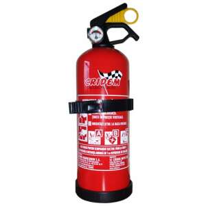Cridem 1kg ABC fire extinguisher, red, with pressure gauge, for car, portable - Fire Extinguisher