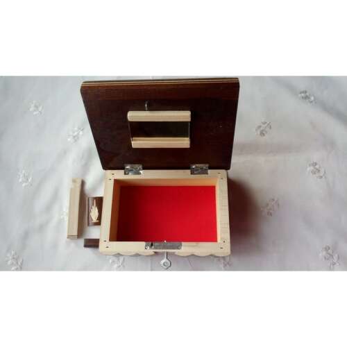 Wooden Jewelry Box Puzzle Box with Hidden Key Secret Storage for Rings Money Challenge Brain Teaser Brown 105274697