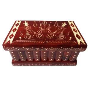 Large Powerful Jewelry Box Magic Puzzle Box Red Wooden Trinket Box Hidden Key Treasure Chest 105274803 - Jewelry Box