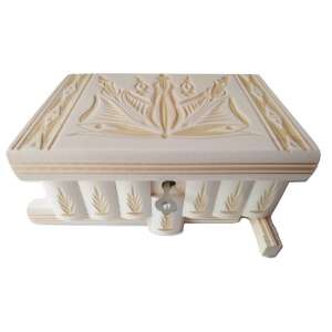 Wooden Jewelry Box Puzzle Box with Hidden Key Secret Storage for Rings Money Challenge Brain Teaser White 105274921 - Jewelry Box