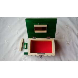 Wooden Jewelry Box Puzzle Box Hidden Key Secret Storage for Rings Challenge Brain Teaser Green 105274936 - Jewelry Box