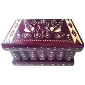 Wooden Jewelry Box Surprise Magic Puzzle Box Hidden Key Secret Storage for Rings Money Challenge Puzzle Purple 105275083 - Interior design