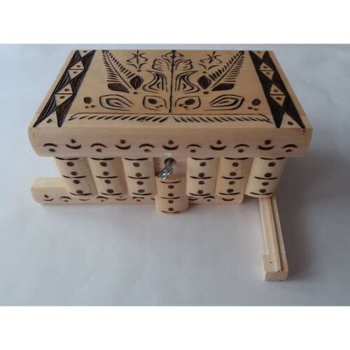 Wooden Surprise Magic Puzzle Box with Hidden Key Secret Storage for Rings and Money - Challenge Puzzle Jewelry Box
