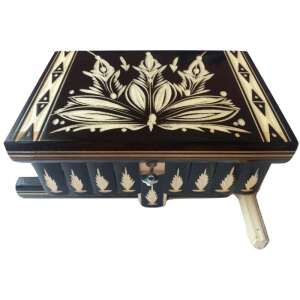 Large Jewelry Box Magic Puzzle Box Wooden Trinket Box Hidden Key Treasure Chest Black 105275144 - Interior design