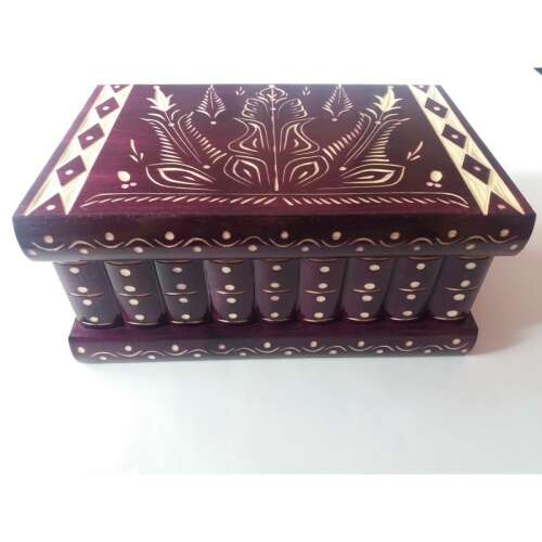 Large Powerful Jewelry Storage Box Magic Puzzle Box Lilac Wood Trinket Box Hidden Key Treasure Chest 105275081