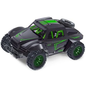 iUni Terepjáró 1:20 scale RC car, black and green, angled view - Remote control vehicle