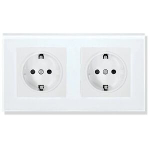 iUni WS2 Doppelsteckdose mit gehärtetem Glasrahmen, 16A 141493248 - IUni