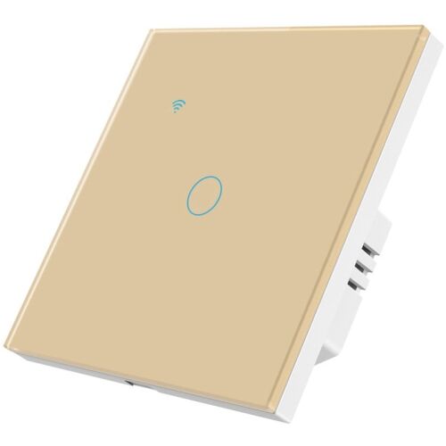 iUni 1F Smart Touch Switch, Wi-Fi, Tempered Glass, LED, Gold