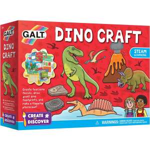 Galt Dino Craft STEAM learning activity set for kids, featuring dinosaur fossils, a volcano, and a pterosaur - Science & Discovery Toy