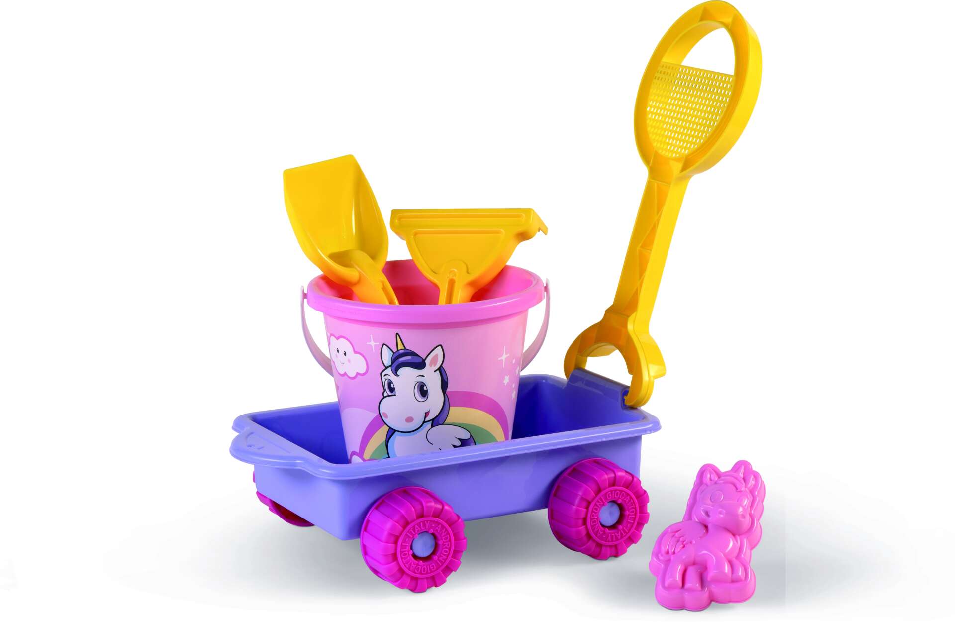 Unicorn Cart with Water and Sand Tools and Bucket